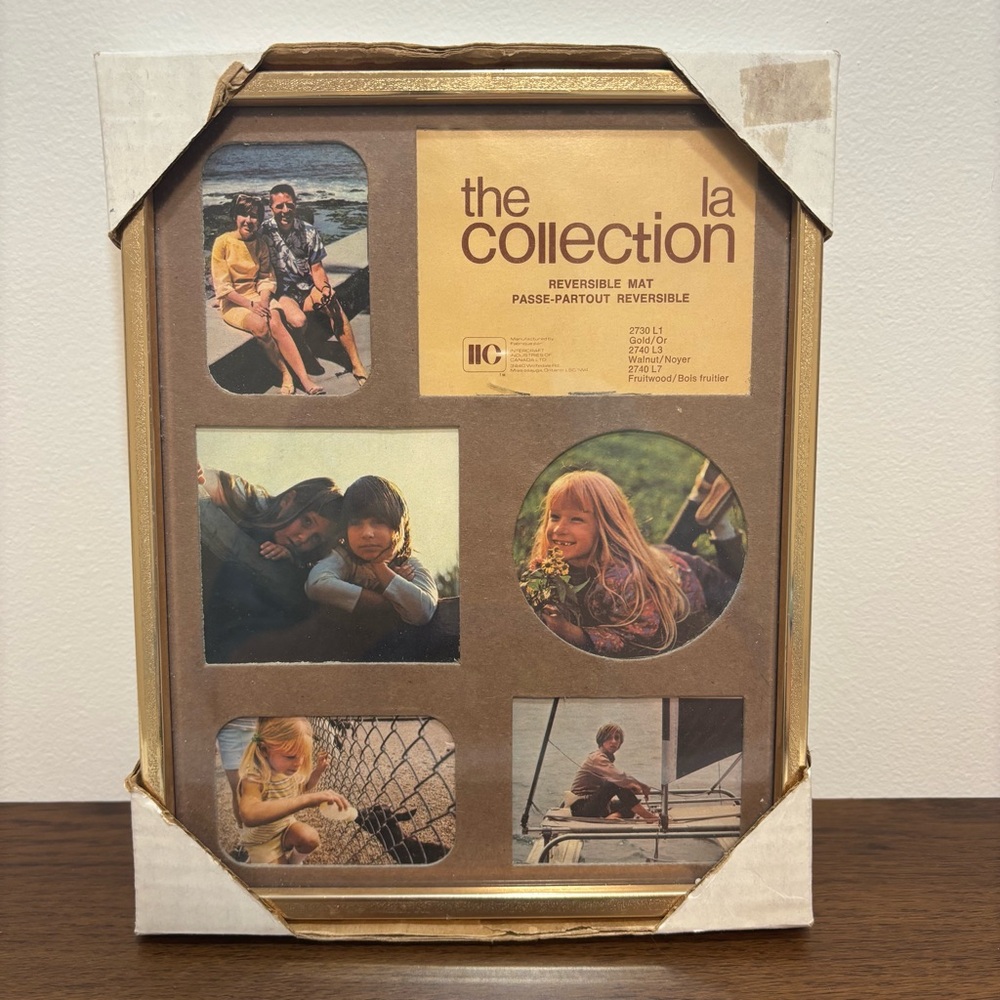 Vintage Collage Photo Frame With Reversible Mat New